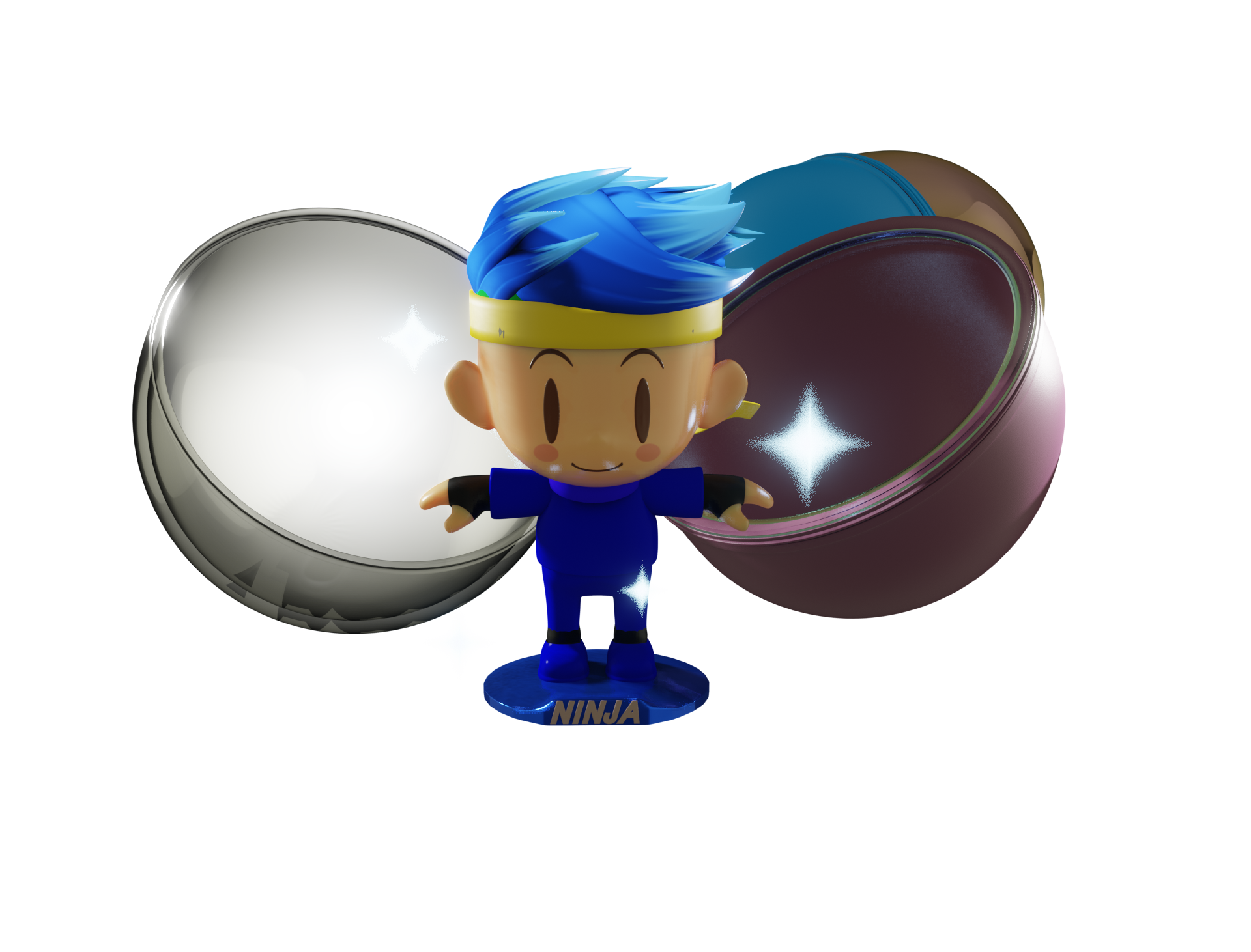 The Ninja Yumon figure straight out from a gashapon